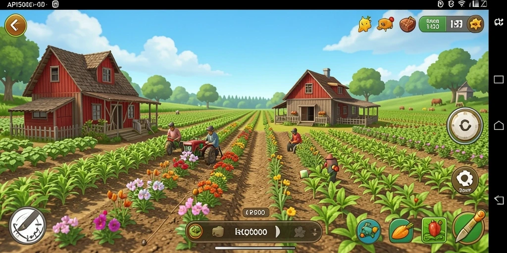 Screenshot gameplay API5000 dengan aktivitas pertanian yang seru.