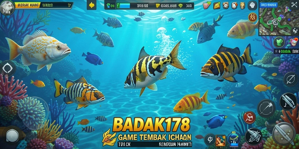 Gameplay seru BADAK178 saat menangkap ikan.