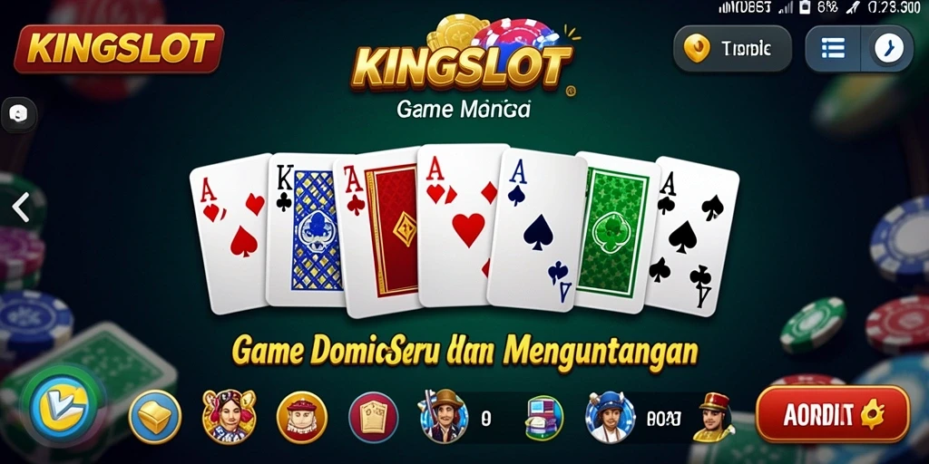 Tampilan gameplay KINGSLOT yang seru dalam permainan Domino.