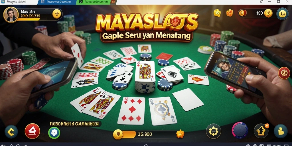 Screenshot utama MAYASLOTS menunjukkan serunya bermain Gaple dengan teman.