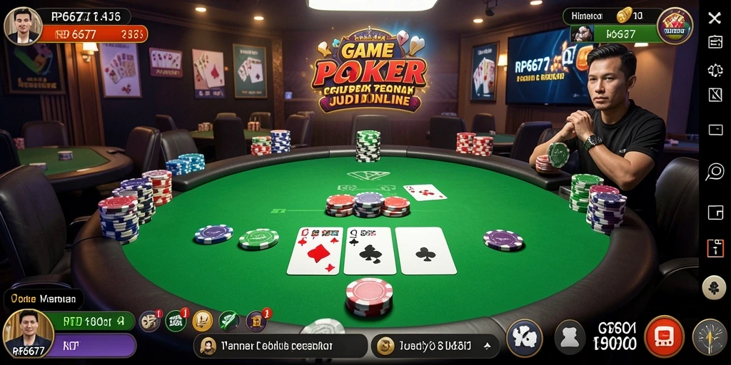 Tampilan gameplay Poker yang menarik dan menantang di RP6677.