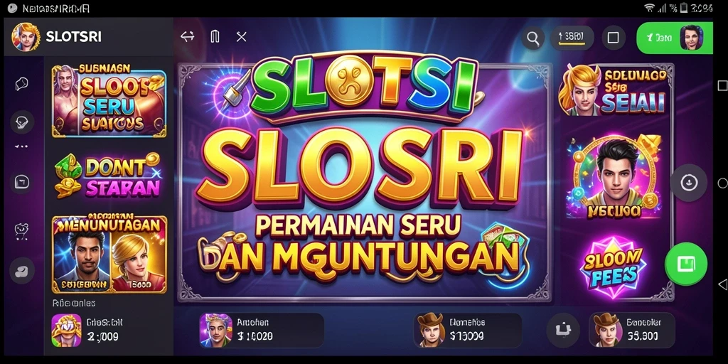 Tampilan gameplay menarik dari SLOTSRI dengan berbagai tema slot.
